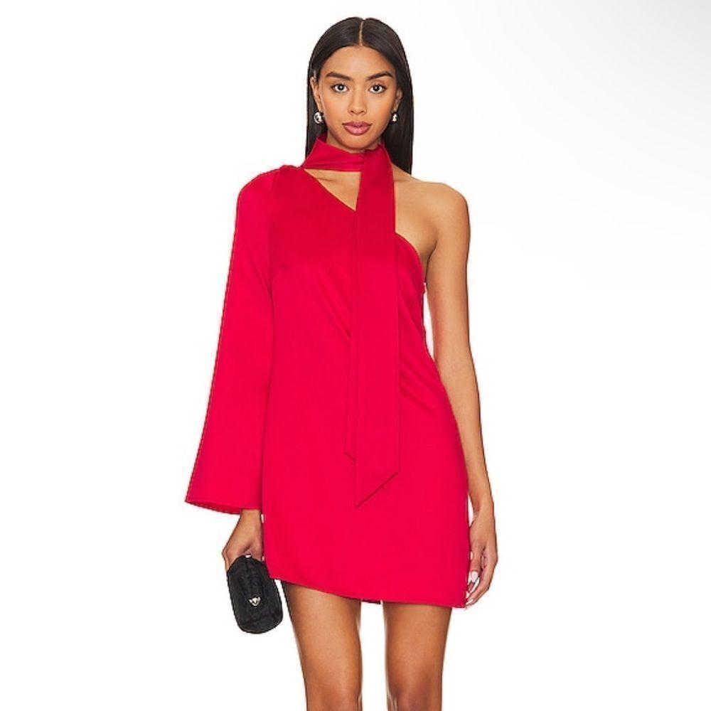 House of Harlow 1960 x REVOLVE Leighton Mini Dress Red one shoulder Valentines S